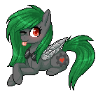 Size: 140x135 | Tagged: safe, artist:doekitty, oc, oc only, oc:toxic gears, pegasus, pony, animated, female, gif, mare, one eye closed, pixel art, prone, simple background, solo, tongue out, transparent background, wink