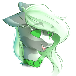 Size: 1512x1512 | Tagged: safe, artist:airiniblock, oc, oc only, oc:jade stonesetter, pegasus, pony, rcf community, cute, female, floppy ears, jewelry, looking at you, mare, necklace, no pupils, simple background, smiling, solo, white background