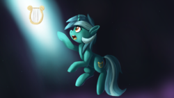 Size: 2560x1440 | Tagged: safe, artist:ailynd, lyra heartstrings, pony, unicorn, g4, female, lyre, mare, solo, sunlight