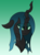 Size: 1024x1377 | Tagged: safe, artist:askshalua, queen chrysalis, changeling, changeling queen, g4, bust, female, floppy ears, gradient background, lidded eyes, portrait, smiling, smirk, solo