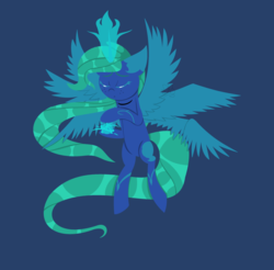 Size: 1024x1007 | Tagged: safe, artist:deerbutt, oc, oc only, oc:ocean breeze, alicorn, original species, pony, magic, multiple wings, prowler, shading