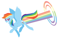 Size: 4272x2616 | Tagged: safe, artist:deerbutt, rainbow dash, pony, g4, female, flying, rainbow, solo