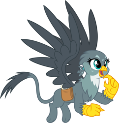 Size: 4844x5000 | Tagged: safe, artist:dashiesparkle, gabby, griffon, g4, the fault in our cutie marks, .svg available, absurd resolution, female, flying, open mouth, simple background, solo, spread wings, transparent background, vector, wings