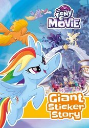 Size: 347x500 | Tagged: safe, rainbow dash, pony, g4, my little pony: the movie, book, canterlot, logo, sticker