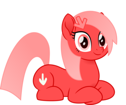 Size: 2931x2455 | Tagged: safe, artist:itspeahead, derpibooru exclusive, oc, oc only, oc:downvote, earth pony, pony, derpibooru, g4, my little pony: the movie, derpibooru ponified, female, hairclip, happy, high res, looking at you, lying down, mare, meta, movie accurate, movie designs, ponified, ponyloaf, prone, red eyes, simple background, smiling, solo, transparent background, vector