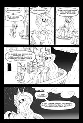 Size: 3320x4952 | Tagged: safe, artist:leon-z, princess celestia, oc, oc:thunderbolt, pony, comic:returns endings & beginnings, g4, comic