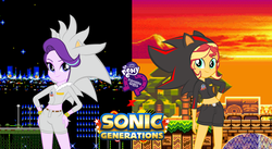 Size: 2193x1200 | Tagged: safe, artist:trungtranhaitrung, starlight glimmer, sunset shimmer, equestria girls, g4, clothes, cosplay, costume, crossover, male, namesake, pun, shadow the hedgehog, silver the hedgehog, sonic advance 3, sonic generations, sonic the hedgehog, sonic the hedgehog (series), star light zone, sunset hill zone