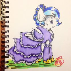 Size: 1024x1024 | Tagged: safe, artist:crystalizedflames, oc, oc only, oc:clearwater, pegasus, pony, clothes, dress, female, mare, solo, traditional art