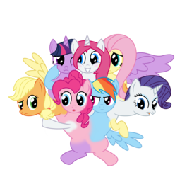 Size: 2000x2018 | Tagged: safe, artist:mlpconjoinment, applejack, fluttershy, pinkie pie, rainbow dash, rarity, twilight sparkle, oc, oc:vocal love, alicorn, pony, g4, appleflaritwidashpie, cluster fusion, conjoined, fusion, high res, mane six, multiple heads, multiple limbs, multiple wings, not salmon, simple background, this will end in jail time, this will end in pain, transparent background, twilight sparkle (alicorn), vocappleflaritwidashpie, wat, we have become one, what has science done, xk-class end-of-the-world scenario