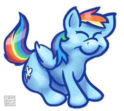 Size: 541x484 | Tagged: safe, artist:crypticpawsignals, derpibooru exclusive, rainbow dash, pegasus, pony, g4, cute, eyes closed, female, simple background, smiling, solo, white background
