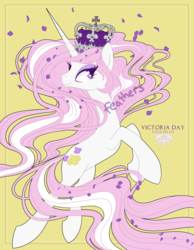 Size: 2625x3375 | Tagged: safe, artist:okapifeathers, fleur-de-lis, pony, unicorn, g4, crown, female, high res, jewelry, mare, regalia, simple background, solo