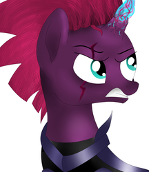 Size: 2465x2855 | Tagged: safe, artist:sunrise-shine-02, tempest shadow, pony, unicorn, g4, my little pony: the movie, armor, broken horn, eye scar, female, high res, horn, magic, mare, scar, simple background, solo, sparking horn, white background