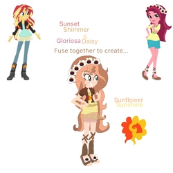 Size: 1000x1000 | Tagged: safe, artist:doraemonfan4life, gloriosa daisy, sunset shimmer, equestria girls, g4, four arms, fusion, multiple arms