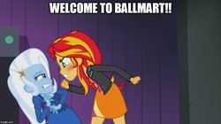 Size: 888x499 | Tagged: safe, sunset shimmer, trixie, equestria girls, g4, meme, squidbillies