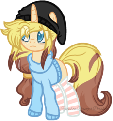 Size: 972x1044 | Tagged: safe, artist:bezziie, oc, oc only, pony, unicorn, base used, clothes, female, mare, simple background, socks, solo, striped socks, sweater, transparent background
