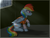 Size: 2007x1509 | Tagged: safe, artist:haruhi-il, rainbow dash, pony, g4, backwards cutie mark, bound wings, chains, clothes, female, floppy ears, jail, prison, prison outfit, prisoner rd, sad, shirt, solo, undershirt