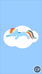 Size: 1080x1920 | Tagged: safe, artist:coolrainbow20, artist:rainbowcrab, edit, rainbow dash, pegasus, pony, g4, cloud, digital art, female, lineless, mare, minimalist, modern art, phone wallpaper, sleeping, sleepydash, solo, wallpaper, wallpaper edit