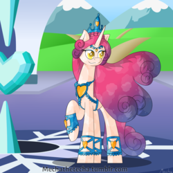 Size: 1600x1600 | Tagged: safe, artist:mechanized515, idw, princess amore, crystal pony, pony, unicorn, g4, crystal empire, crystal heart, female, solo