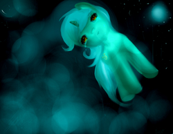 Size: 900x700 | Tagged: safe, artist:pipomanager-mimmi, lyra heartstrings, pony, g4, crying, female, floating, moon, night, night sky, sky, solo