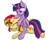 Size: 3508x2800 | Tagged: safe, artist:datapony, sunset shimmer, twilight sparkle, alicorn, pony, unicorn, g4, duo, floppy ears, high res, noogie, one eye closed, simple background, transparent background, twilight sparkle (alicorn)