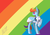 Size: 2550x1800 | Tagged: safe, artist:lone-wolf2011, rainbow dash, pegasus, pony, g4, alternate hairstyle, armor, female, helmet, mare, rainbow background, solo