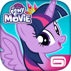 Size: 300x300 | Tagged: safe, gameloft, twilight sparkle, alicorn, pony, g4, my little pony: magic princess, my little pony: the movie, official, app icon, female, gameloft logo, icon, mare, solo, twilight sparkle (alicorn)