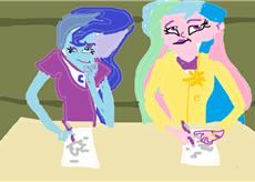 Size: 230x164 | Tagged: safe, princess celestia, princess luna, principal celestia, vice principal luna, equestria girls, g4, 1000 hours in ms paint, ms paint