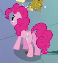 Size: 201x217 | Tagged: safe, screencap, pinkie pie, earth pony, pony, g4, party pooped, butt, cropped, female, mare, plot, solo