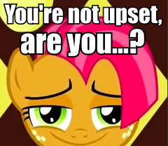 Size: 240x208 | Tagged: safe, edit, edited screencap, screencap, babs seed, pony, g4, one bad apple, babsface, impact font, smug, troll
