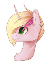 Size: 1042x1360 | Tagged: safe, artist:kilamuri, oc, oc only, pony, unicorn, bust, ear piercing, earring, jewelry, piercing, portrait, solo