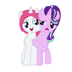 Size: 2000x2000 | Tagged: safe, artist:mlpconjoinment, starlight glimmer, oc, oc:vocal love, pony, unicorn, g4, canon x oc, conjoined, do not want, fused, fusion, high res, magic abuse, simple background, stuck together, together forever, transparent background