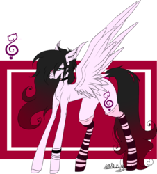 Size: 894x989 | Tagged: safe, artist:ohflaming-rainbow, oc, oc only, oc:yukki chan, pegasus, pony, clothes, female, mare, socks, solo, striped socks