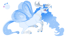 Size: 1200x686 | Tagged: safe, artist:bijutsuyoukai, oc, oc only, oc:moon weaver, changeling, changepony, hybrid, changeling oc, female, offspring, parent:thorax, parent:trixie, parents:thoraxie, simple background, transparent background