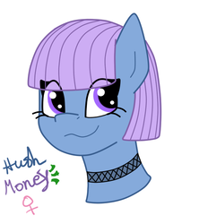 Size: 573x645 | Tagged: safe, artist:rosequartz1, oc, oc only, oc:hush money, earth pony, pony, bust, female, mare, offspring, parent:coco pommel, parent:silver shill, parents:silverpommel, portrait, solo