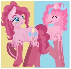 Size: 1024x989 | Tagged: safe, artist:chaserofthelight99, pinkie pie, earth pony, pony, g4, duality, eyes closed, smiling