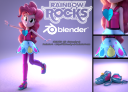 Size: 2661x1920 | Tagged: safe, artist:creatorofpony, artist:efk-san, pinkie pie, equestria girls, g4, my little pony equestria girls: rainbow rocks, 3d, blender, clothes, female, rainbow rocks outfit, solo