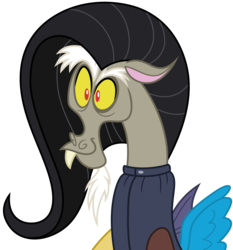 Size: 6921x7415 | Tagged: safe, artist:pink1ejack, discord, discordant harmony, g4, absurd resolution, alternate hairstyle, male, simple background, solo, transparent background, vector
