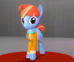Size: 430x360 | Tagged: safe, artist:fillerartist, windy whistles, pony, g4, 3d, animated, cute, error, female, gif, solo, source filmmaker, stage.bsp, test, walking, windybetes
