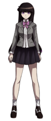 Size: 835x1968 | Tagged: safe, artist:katedoof, octavia melody, human, g4, anime, clothes, crossover, danganronpa, female, high heels, humanized, necktie, pleated skirt, shoes, simple background, skirt, socks, solo, style emulation, transparent background