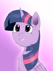 Size: 748x1000 | Tagged: safe, artist:kamikakushi, twilight sparkle, alicorn, pony, g4, cute, female, gradient background, mare, smiling, solo, twiabetes, twilight sparkle (alicorn)