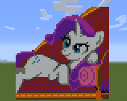 Size: 1280x1024 | Tagged: safe, rarity, pony, g4, couch, draw me like one of your french girls, game screencap, minecraft, minecraft pixel art, pixel art