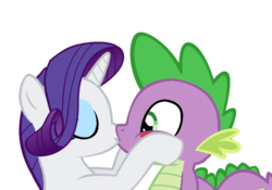 Size: 1000x700 | Tagged: safe, artist:rozyfly10, rarity, spike, dragon, g4, female, male, ship:sparity, shipping, simple background, straight, transparent background