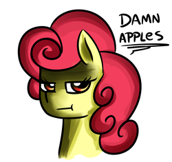 Size: 1700x1600 | Tagged: safe, anonymous artist, strawberry sunrise, pony, g4, evil, female, solo, strawberry savage, that pony sure does hate apples
