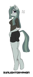 Size: 1860x4358 | Tagged: safe, artist:sunlightgryphon, marble pie, earth pony, anthro, unguligrade anthro, g4, clothes, colored sketch, female, legs, looking at you, sketch, skirt, solo
