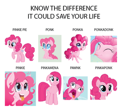 Size: 659x574 | Tagged: safe, artist:doggie31, artist:drawntildawn, artist:silbersternenlicht, pinkie pie, earth pony, pony, g4, cute, cuteamena, female, know the difference, pinkamena diane pie, ponk, reddit