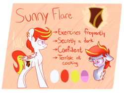 Size: 2732x2048 | Tagged: safe, artist:vanillashineart, oc, oc only, oc:sunny flare, pony, female, high res, mare, reference sheet, solo