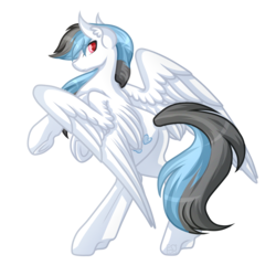 Size: 5000x5000 | Tagged: safe, artist:amazing-artsong, oc, oc only, oc:silver lining, pegasus, pony, absurd resolution, looking at you, looking back, male, red eyes, simple background, solo, stallion, transparent background