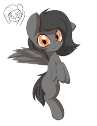 Size: 1280x1656 | Tagged: dead source, safe, artist:an-m, oc, oc only, oc:charcoal, pegasus, pony, female, looking at you, mare, pony oc, simple background, smiling, solo, transparent background