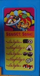 Size: 1335x2487 | Tagged: safe, sunset shimmer, shrimp, equestria girls, g4, doll, equestria girls minis, female, food, irl, onigiri, photo, sunset sushi, sushi, toy, truck