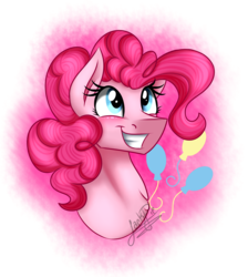 Size: 1700x1900 | Tagged: safe, artist:jack-pie, pinkie pie, earth pony, pony, g4, bust, female, grin, mare, portrait, smiling, solo